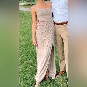 Azazie One Shoulder Beige Dress